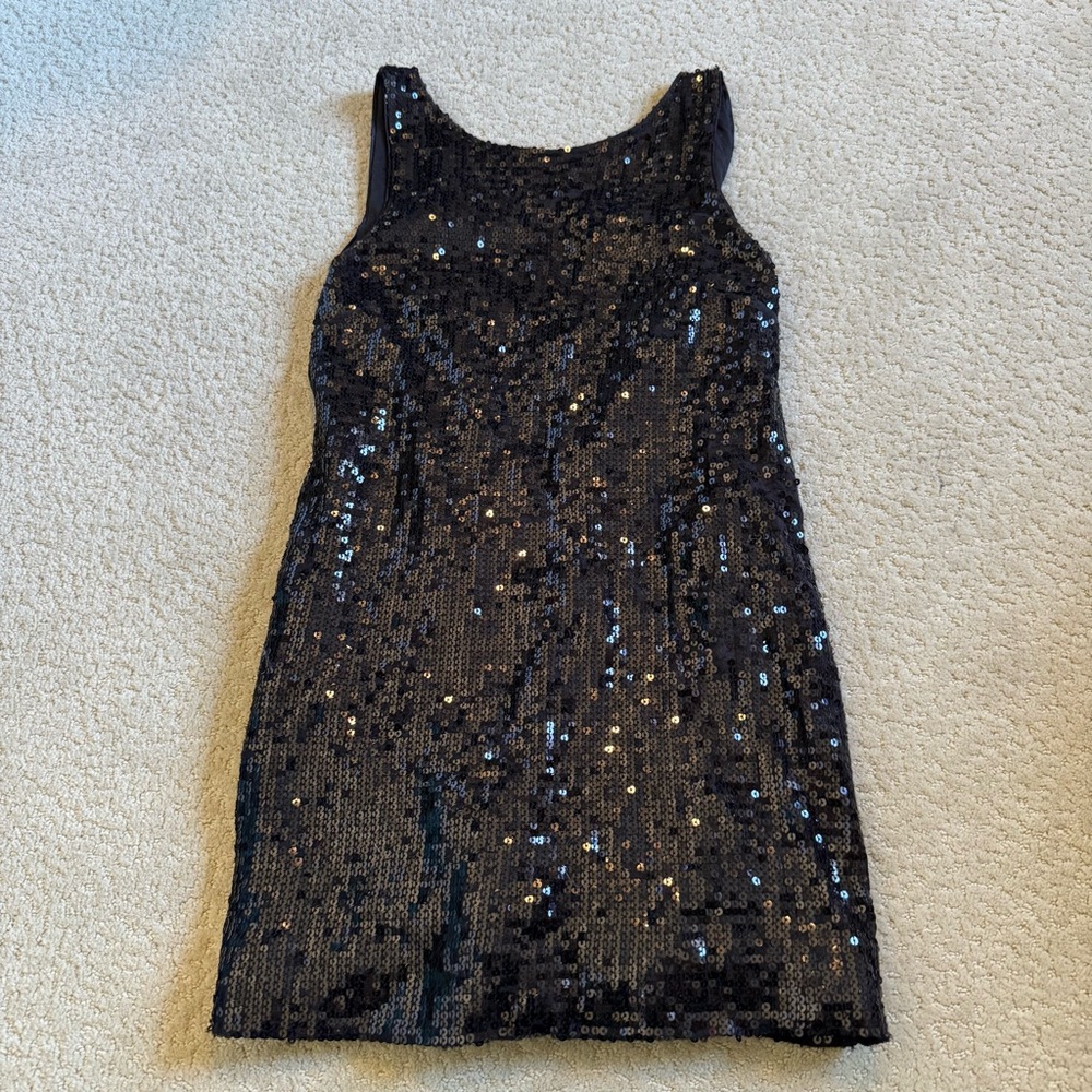 Free People Black Sequin Mini Dress
